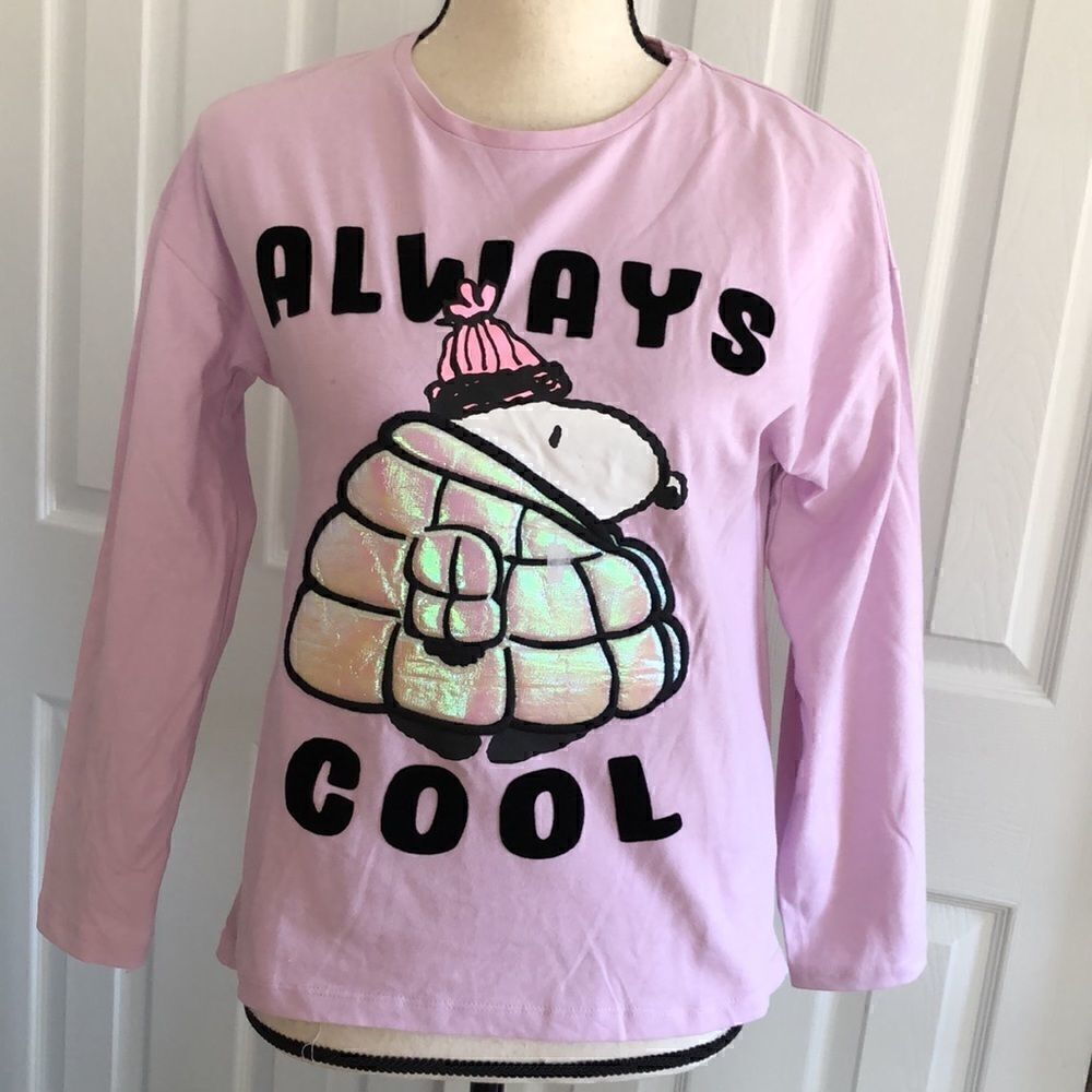 Zara Girls Peanuts Snoopy Always Cool Shirt